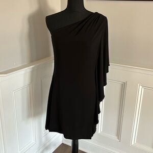 Allen Schwartz Prive one shoulder cocktail dress, size M, black, worn once